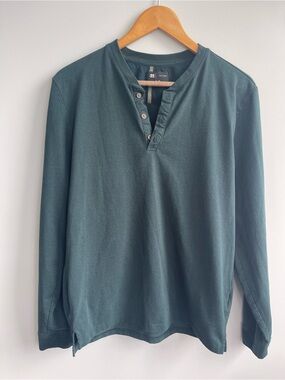Simons Men's Dark Teal Long-Sleeve Henley